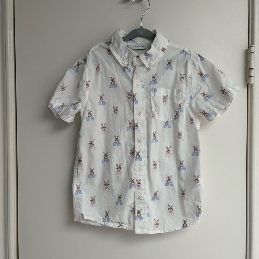 Janie and Jack White and Blue Button Down Shirt